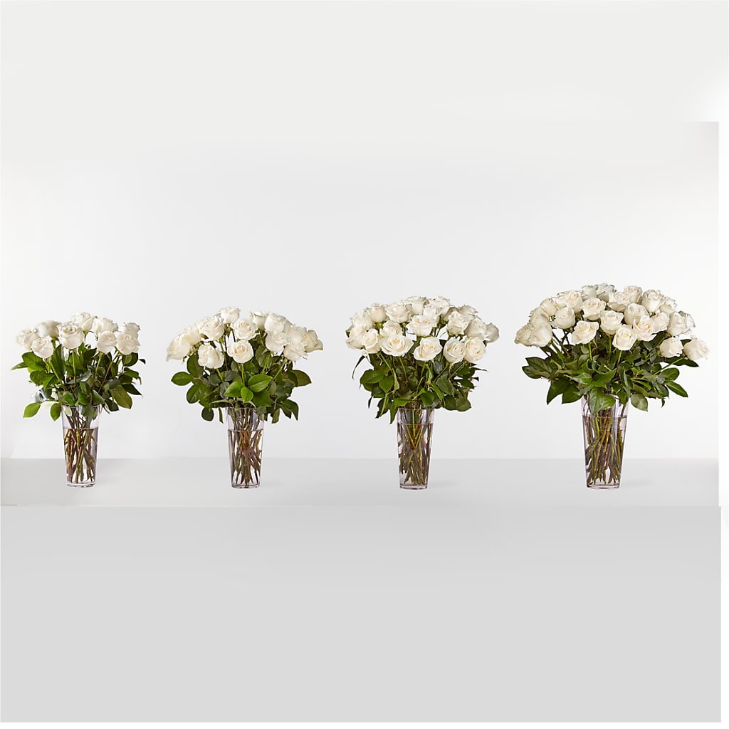 Long Stem White Rose Bouquet – Blooms And Gifts, Concord CA