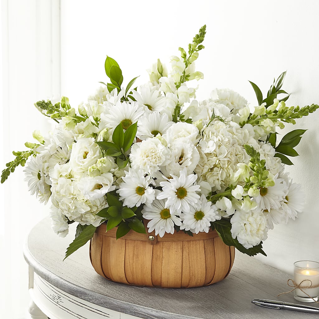 Pure Ivory Basket – Blooms And Gifts, Concord CA