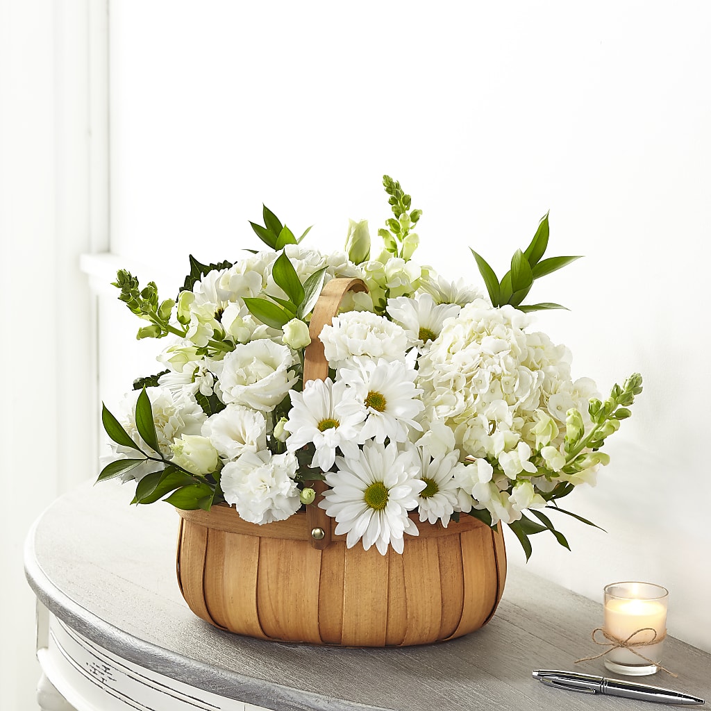 Pure Ivory Basket – Blooms And Gifts, Concord CA