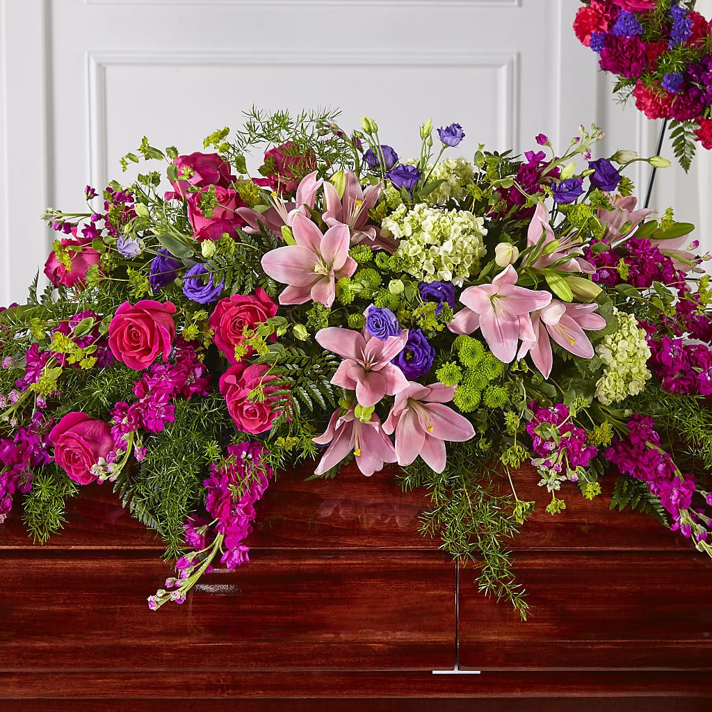 Radiant Tribute Casket Spray – Blooms And Gifts, Concord CA