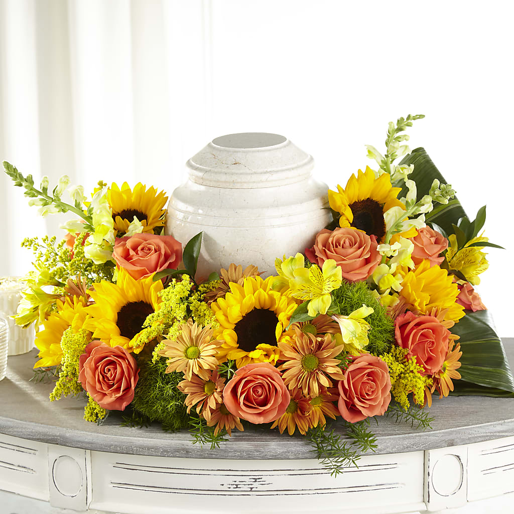 Faithful Sunflower Cremation Adornment – Blooms And Gifts, Concord CA