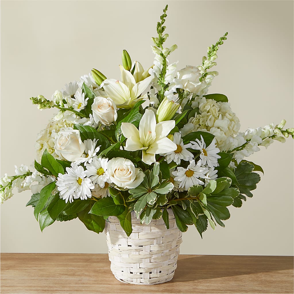 Ivory Elegance Floral Basket – Blooms And Gifts, Concord CA