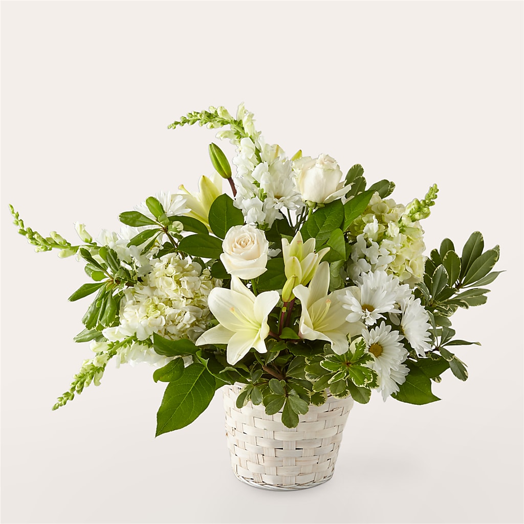 Ivory Elegance Floral Basket – Blooms And Gifts, Concord CA