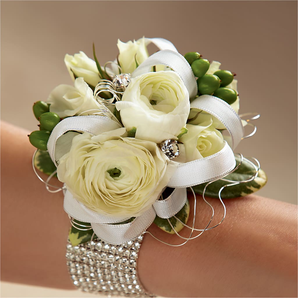 White Wedding Corsage – Blooms And Gifts, Concord CA