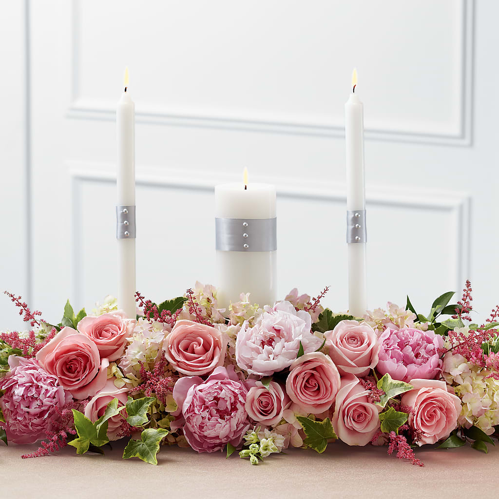Worldwide Romance Unity Candle Arrangement – Blooms And Gifts, Concord CA