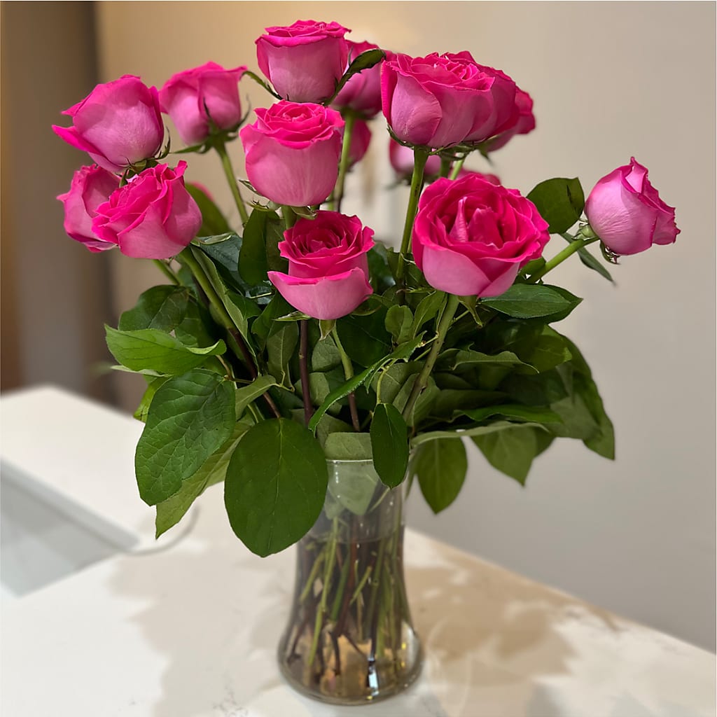 Long Stem Pink Rose Bouquet –  Blooms And Gifts, Concord CA