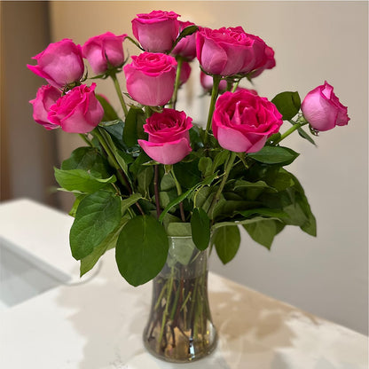 Long Stem Pink Rose Bouquet –  Blooms And Gifts, Concord CA