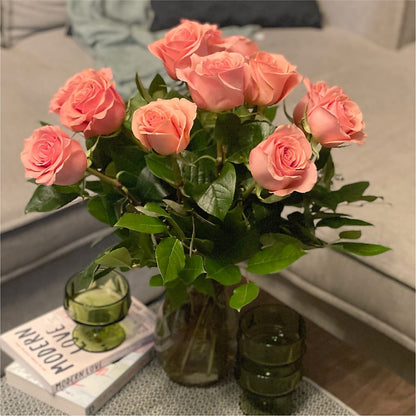 Long Stem Pink Rose Bouquet –  Blooms And Gifts, Concord CA