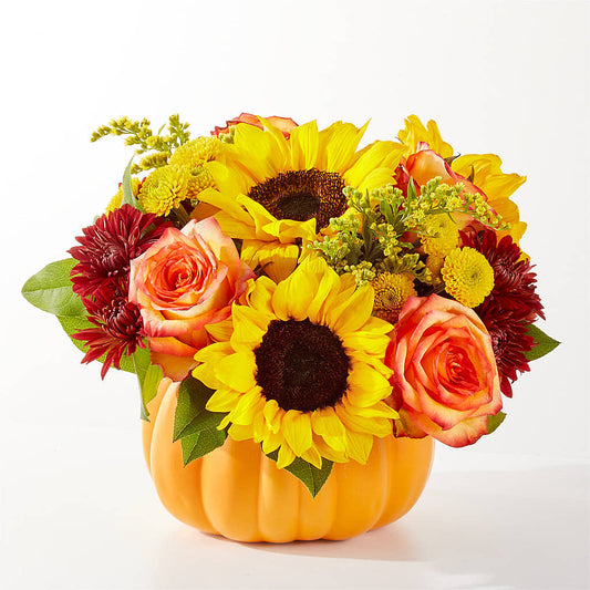 Golden Gourd Pumpkin Bouquet –  Blooms And Gifts, Concord CA