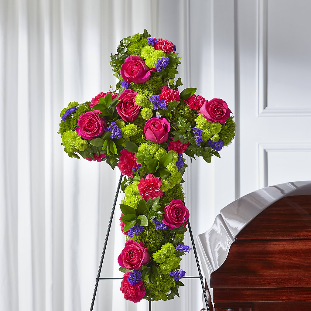 Tribute Rose Floral Cross –  Blooms And Gifts, Concord CA