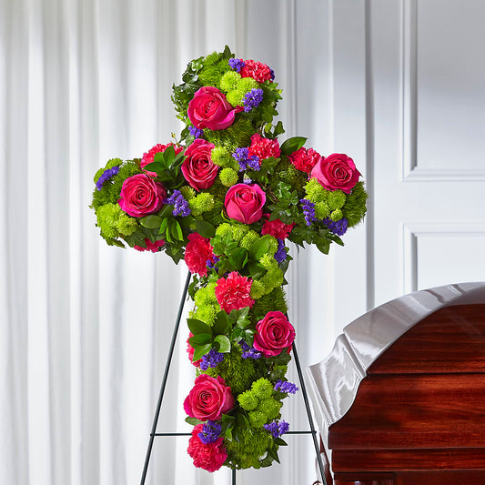 Tribute Rose Floral Cross –  Blooms And Gifts, Concord CA