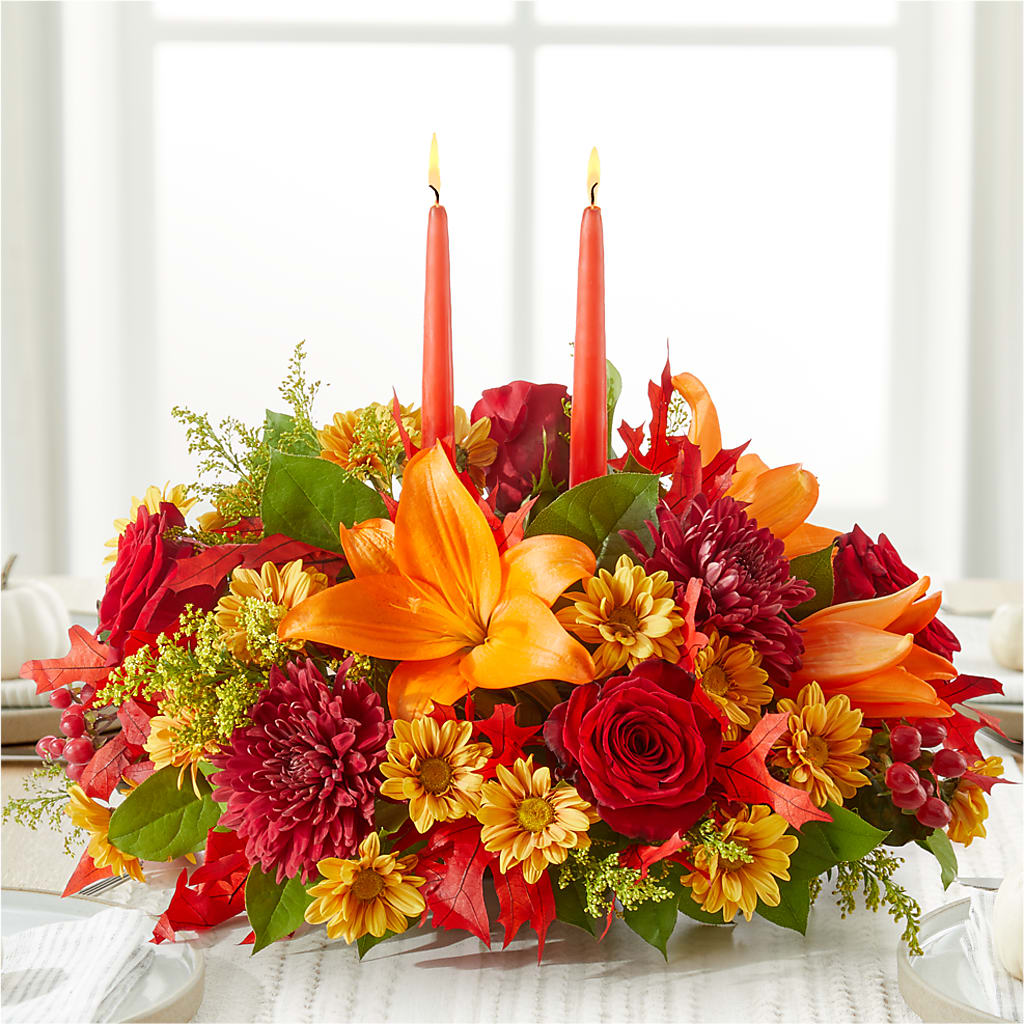 Autumn's Embrace Centerpiece –  Blooms And Gifts, Concord CA