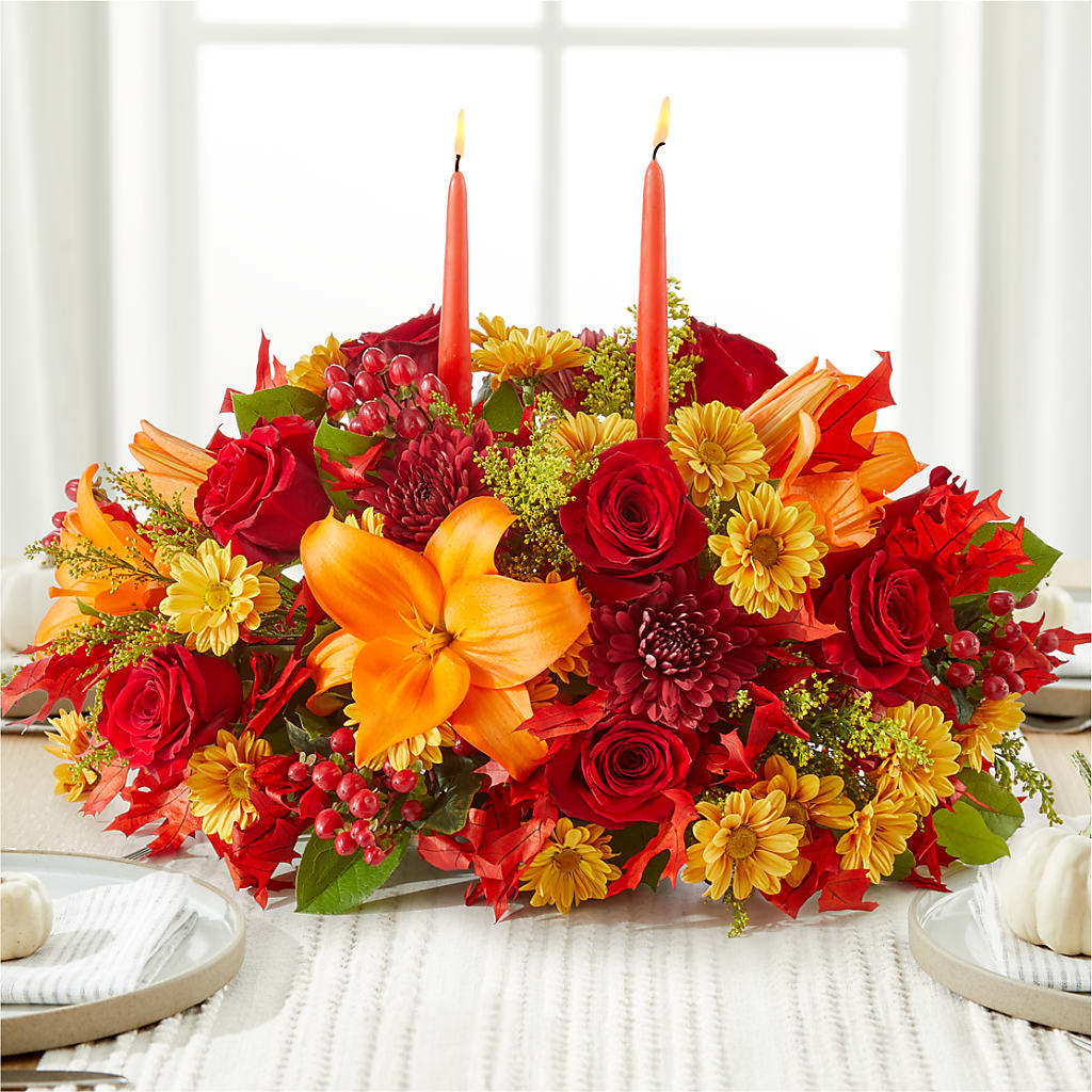 Autumn's Embrace Centerpiece –  Blooms And Gifts, Concord CA