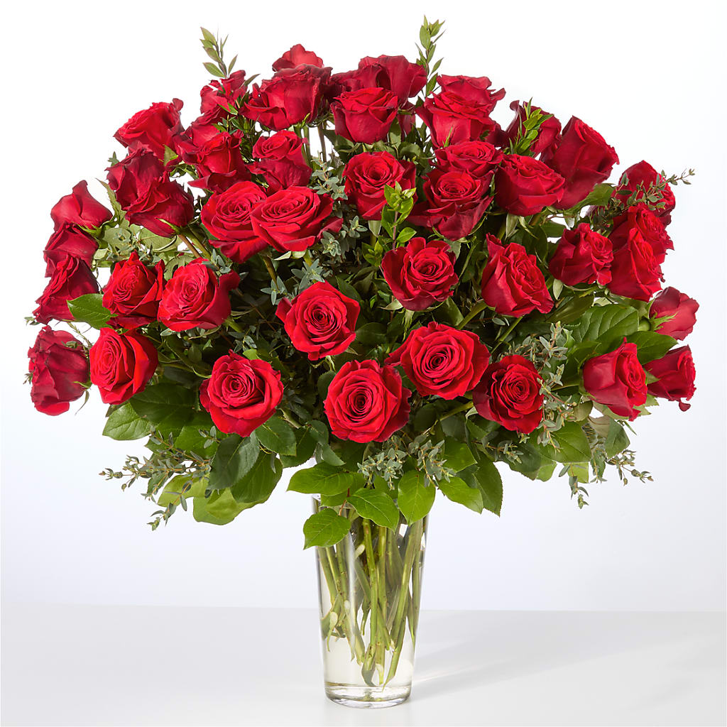 Forever Yours Fifty Stem Red Rose Bouquet –  Blooms And Gifts, Concord CA