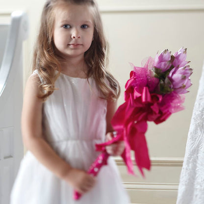 Sparkle Pink Flower Girl Bouquet –  Blooms And Gifts, Concord CA